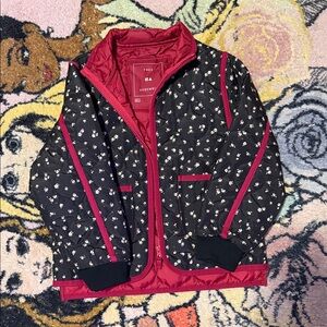 Floral Kids Jacket - Black and Red 7/8